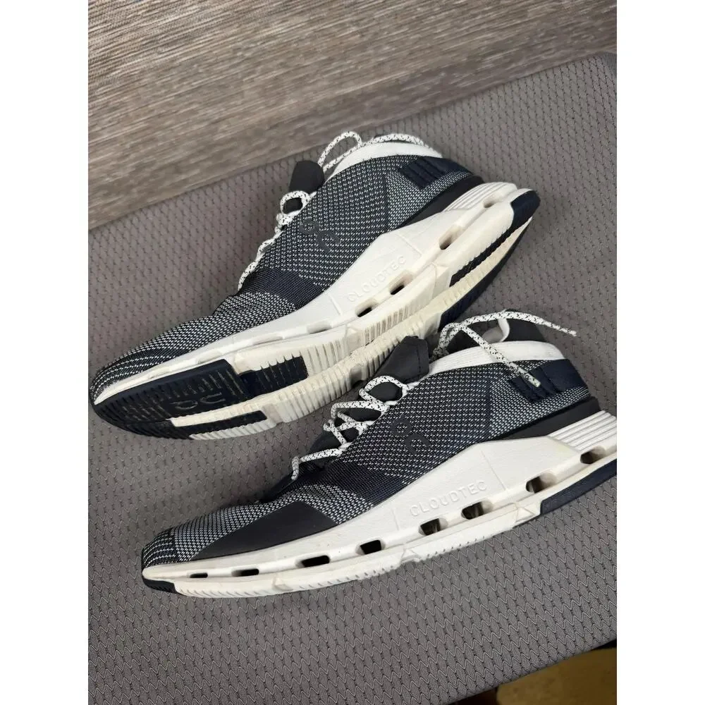 On Cloudnova Shoes Mens Size 9.5 Gray White Running Athletic Sneakers CloudTec